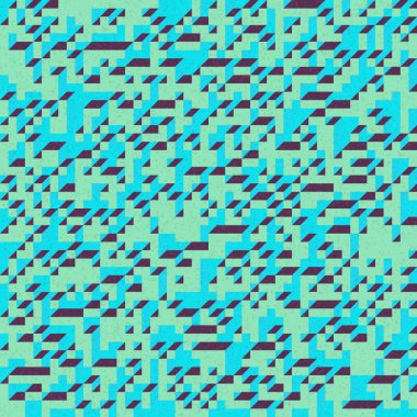 Edward Zajec 'in 1971' deki Il Cubo 'sunun uygulanması. Esasen 8 taştan oluşan bir Truchet fayans seti ve yerleştirme sanatı illüstrasyonu için kurallar