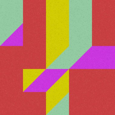 Edward Zajec 'in 1971' deki Il Cubo 'sunun uygulanması. Esasen 8 taştan oluşan bir Truchet fayans seti ve yerleştirme sanatı illüstrasyonu için kurallar