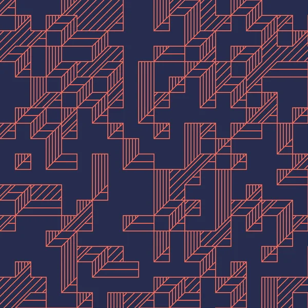 Edward Zajec 'in 1971' deki Il Cubo 'sunun uygulanması. Esasen 8 taştan oluşan bir Truchet fayans seti ve yerleştirme sanatı illüstrasyonu için kurallar