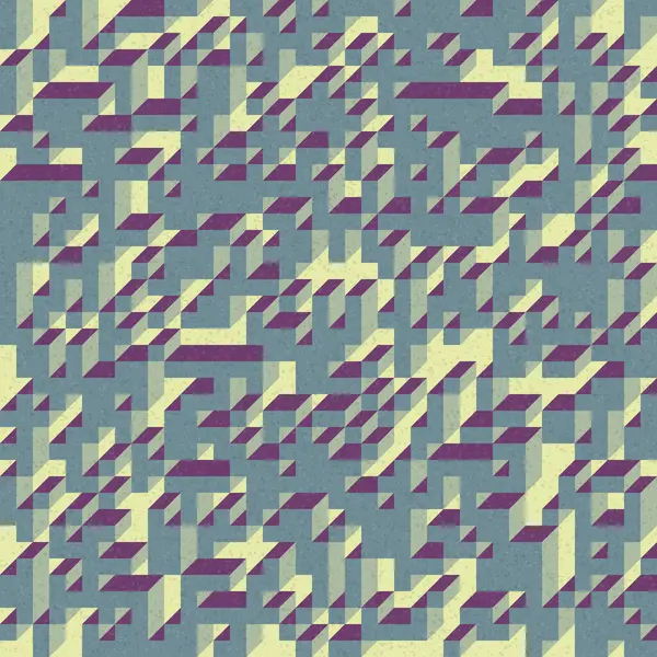 Edward Zajec 'in 1971' deki Il Cubo 'sunun uygulanması. Esasen 8 taştan oluşan bir Truchet fayans seti ve yerleştirme sanatı illüstrasyonu için kurallar