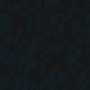 Edward Zajec 'in 1971' deki Il Cubo 'sunun uygulanması. Esasen 8 taştan oluşan bir Truchet fayans seti ve yerleştirme sanatı illüstrasyonu için kurallar