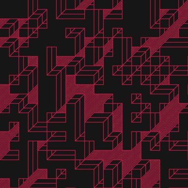 Edward Zajec 'in 1971' deki Il Cubo 'sunun uygulanması. Esasen 8 taştan oluşan bir Truchet fayans seti ve yerleştirme sanatı illüstrasyonu için kurallar