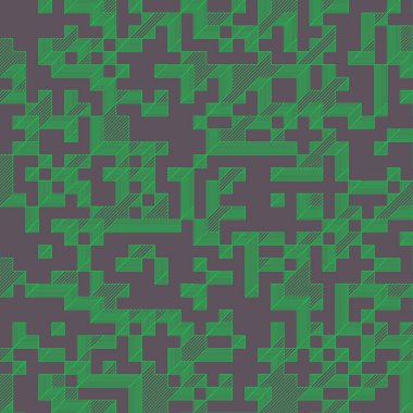 Edward Zajec 'in 1971' deki Il Cubo 'sunun uygulanması. Esasen 8 taştan oluşan bir Truchet fayans seti ve yerleştirme sanatı illüstrasyonu için kurallar