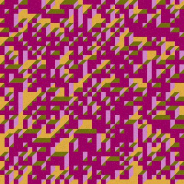 Edward Zajec 'in 1971' deki Il Cubo 'sunun uygulanması. Esasen 8 taştan oluşan bir Truchet fayans seti ve yerleştirme sanatı illüstrasyonu için kurallar