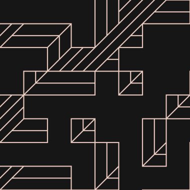 Edward Zajec 'in 1971' deki Il Cubo 'sunun uygulanması. Esasen 8 taştan oluşan bir Truchet fayans seti ve yerleştirme sanatı illüstrasyonu için kurallar