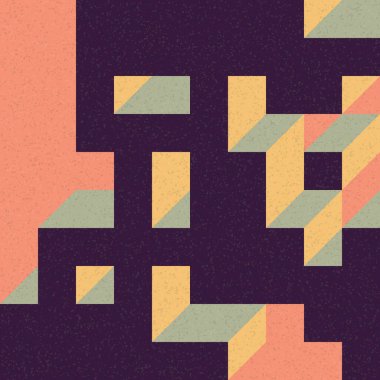 Edward Zajec 'in 1971' deki Il Cubo 'sunun uygulanması. Esasen 8 taştan oluşan bir Truchet fayans seti ve yerleştirme sanatı illüstrasyonu için kurallar