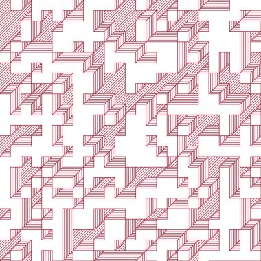 Edward Zajec 'in 1971' deki Il Cubo 'sunun uygulanması. Esasen 8 taştan oluşan bir Truchet fayans seti ve yerleştirme sanatı illüstrasyonu için kurallar