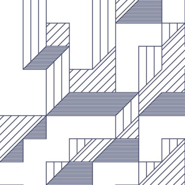 Edward Zajec 'in 1971' deki Il Cubo 'sunun uygulanması. Esasen 8 taştan oluşan bir Truchet fayans seti ve yerleştirme sanatı illüstrasyonu için kurallar