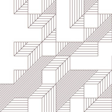 Edward Zajec 'in 1971' deki Il Cubo 'sunun uygulanması. Esasen 8 taştan oluşan bir Truchet fayans seti ve yerleştirme sanatı illüstrasyonu için kurallar