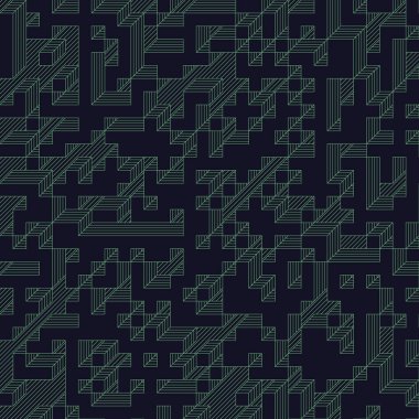 Edward Zajec 'in 1971' deki Il Cubo 'sunun uygulanması. Esasen 8 taştan oluşan bir Truchet fayans seti ve yerleştirme sanatı illüstrasyonu için kurallar