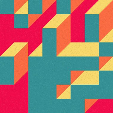 Edward Zajec 'in 1971' deki Il Cubo 'sunun uygulanması. Esasen 8 taştan oluşan bir Truchet fayans seti ve yerleştirme sanatı illüstrasyonu için kurallar