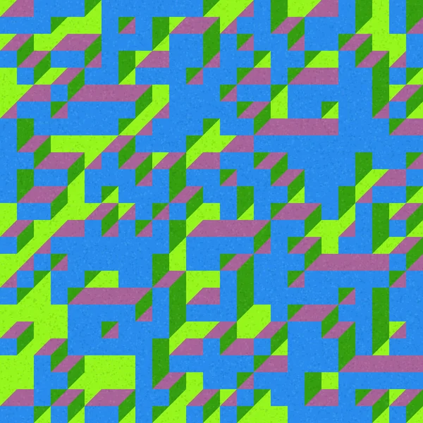 Edward Zajec 'in 1971' deki Il Cubo 'sunun uygulanması. Esasen 8 taştan oluşan bir Truchet fayans seti ve yerleştirme sanatı illüstrasyonu için kurallar