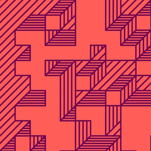 Edward Zajec 'in 1971' deki Il Cubo 'sunun uygulanması. Esasen 8 taştan oluşan bir Truchet fayans seti ve yerleştirme sanatı illüstrasyonu için kurallar