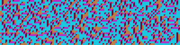 Edward Zajec 'in 1971' deki Il Cubo 'sunun uygulanması. Esasen 8 taştan oluşan bir Truchet fayans seti ve yerleştirme sanatı illüstrasyonu için kurallar