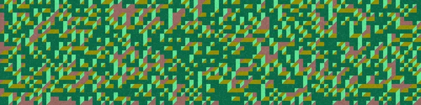 Edward Zajec 'in 1971' deki Il Cubo 'sunun uygulanması. Esasen 8 taştan oluşan bir Truchet fayans seti ve yerleştirme sanatı illüstrasyonu için kurallar