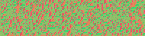 Edward Zajec 'in 1971' deki Il Cubo 'sunun uygulanması. Esasen 8 taştan oluşan bir Truchet fayans seti ve yerleştirme sanatı illüstrasyonu için kurallar