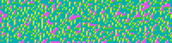 Edward Zajec 'in 1971' deki Il Cubo 'sunun uygulanması. Esasen 8 taştan oluşan bir Truchet fayans seti ve yerleştirme sanatı illüstrasyonu için kurallar