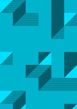 Edward Zajec 'in 1971' deki Il Cubo 'sunun uygulanması. Esasen 8 taştan oluşan bir Truchet fayans seti ve yerleştirme sanatı illüstrasyonu için kurallar