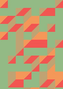 Edward Zajec 'in 1971' deki Il Cubo 'sunun uygulanması. Esasen 8 taştan oluşan bir Truchet fayans seti ve yerleştirme sanatı illüstrasyonu için kurallar