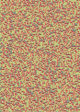 Edward Zajec 'in 1971' deki Il Cubo 'sunun uygulanması. Esasen 8 taştan oluşan bir Truchet fayans seti ve yerleştirme sanatı illüstrasyonu için kurallar