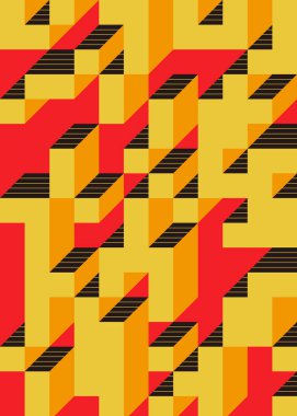 Edward Zajec 'in 1971' deki Il Cubo 'sunun uygulanması. Esasen 8 taştan oluşan bir Truchet fayans seti ve yerleştirme sanatı illüstrasyonu için kurallar