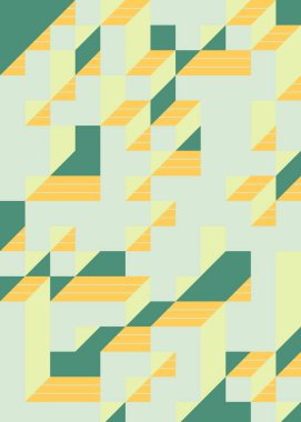 Edward Zajec 'in 1971' deki Il Cubo 'sunun uygulanması. Esasen 8 taştan oluşan bir Truchet fayans seti ve yerleştirme sanatı illüstrasyonu için kurallar