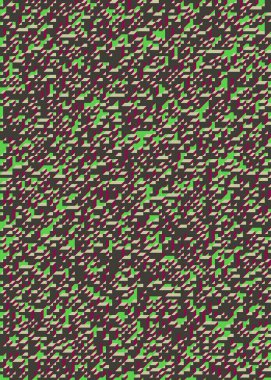 Edward Zajec 'in 1971' deki Il Cubo 'sunun uygulanması. Esasen 8 taştan oluşan bir Truchet fayans seti ve yerleştirme sanatı illüstrasyonu için kurallar