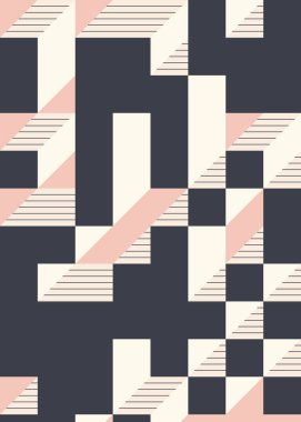 Edward Zajec 'in 1971' deki Il Cubo 'sunun uygulanması. Esasen 8 taştan oluşan bir Truchet fayans seti ve yerleştirme sanatı illüstrasyonu için kurallar