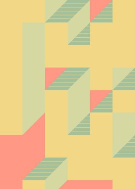 Edward Zajec 'in 1971' deki Il Cubo 'sunun uygulanması. Esasen 8 taştan oluşan bir Truchet fayans seti ve yerleştirme sanatı illüstrasyonu için kurallar