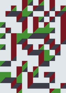 Edward Zajec 'in 1971' deki Il Cubo 'sunun uygulanması. Esasen 8 taştan oluşan bir Truchet fayans seti ve yerleştirme sanatı illüstrasyonu için kurallar