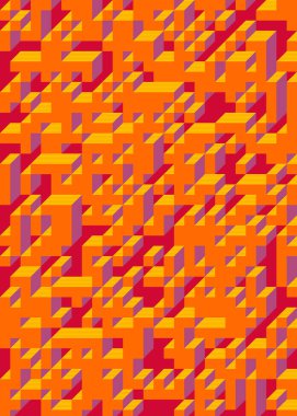 Edward Zajec 'in 1971' deki Il Cubo 'sunun uygulanması. Esasen 8 taştan oluşan bir Truchet fayans seti ve yerleştirme sanatı illüstrasyonu için kurallar