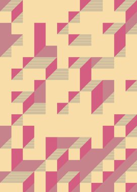 Edward Zajec 'in 1971' deki Il Cubo 'sunun uygulanması. Esasen 8 taştan oluşan bir Truchet fayans seti ve yerleştirme sanatı illüstrasyonu için kurallar