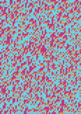 Edward Zajec 'in 1971' deki Il Cubo 'sunun uygulanması. Esasen 8 taştan oluşan bir Truchet fayans seti ve yerleştirme sanatı illüstrasyonu için kurallar