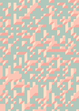 Edward Zajec 'in 1971' deki Il Cubo 'sunun uygulanması. Esasen 8 taştan oluşan bir Truchet fayans seti ve yerleştirme sanatı illüstrasyonu için kurallar