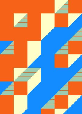 Edward Zajec 'in 1971' deki Il Cubo 'sunun uygulanması. Esasen 8 taştan oluşan bir Truchet fayans seti ve yerleştirme sanatı illüstrasyonu için kurallar