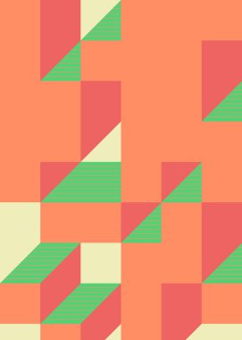 Edward Zajec 'in 1971' deki Il Cubo 'sunun uygulanması. Esasen 8 taştan oluşan bir Truchet fayans seti ve yerleştirme sanatı illüstrasyonu için kurallar