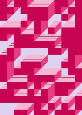 Edward Zajec 'in 1971' deki Il Cubo 'sunun uygulanması. Esasen 8 taştan oluşan bir Truchet fayans seti ve yerleştirme sanatı illüstrasyonu için kurallar