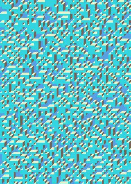 Edward Zajec 'in 1971' deki Il Cubo 'sunun uygulanması. Esasen 8 taştan oluşan bir Truchet fayans seti ve yerleştirme sanatı illüstrasyonu için kurallar