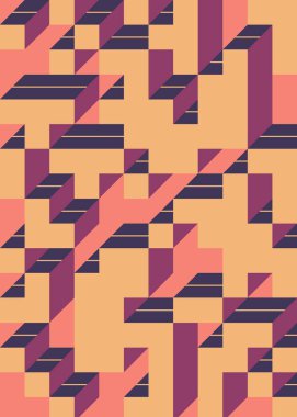 Edward Zajec 'in 1971' deki Il Cubo 'sunun uygulanması. Esasen 8 taştan oluşan bir Truchet fayans seti ve yerleştirme sanatı illüstrasyonu için kurallar