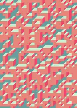 Edward Zajec 'in 1971' deki Il Cubo 'sunun uygulanması. Esasen 8 taştan oluşan bir Truchet fayans seti ve yerleştirme sanatı illüstrasyonu için kurallar