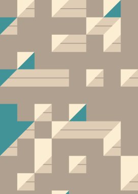 Edward Zajec 'in 1971' deki Il Cubo 'sunun uygulanması. Esasen 8 taştan oluşan bir Truchet fayans seti ve yerleştirme sanatı illüstrasyonu için kurallar