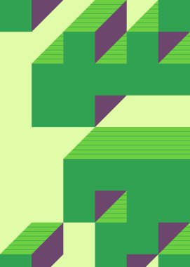 Edward Zajec 'in 1971' deki Il Cubo 'sunun uygulanması. Esasen 8 taştan oluşan bir Truchet fayans seti ve yerleştirme sanatı illüstrasyonu için kurallar