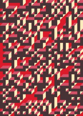 Edward Zajec 'in 1971' deki Il Cubo 'sunun uygulanması. Esasen 8 taştan oluşan bir Truchet fayans seti ve yerleştirme sanatı illüstrasyonu için kurallar