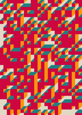 Edward Zajec 'in 1971' deki Il Cubo 'sunun uygulanması. Esasen 8 taştan oluşan bir Truchet fayans seti ve yerleştirme sanatı illüstrasyonu için kurallar