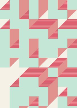 Edward Zajec 'in 1971' deki Il Cubo 'sunun uygulanması. Esasen 8 taştan oluşan bir Truchet fayans seti ve yerleştirme sanatı illüstrasyonu için kurallar