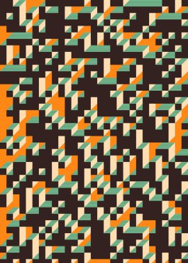 Edward Zajec 'in 1971' deki Il Cubo 'sunun uygulanması. Esasen 8 taştan oluşan bir Truchet fayans seti ve yerleştirme sanatı illüstrasyonu için kurallar