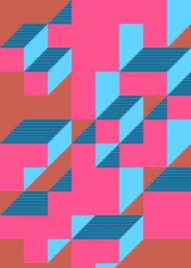 Edward Zajec 'in 1971' deki Il Cubo 'sunun uygulanması. Esasen 8 taştan oluşan bir Truchet fayans seti ve yerleştirme sanatı illüstrasyonu için kurallar