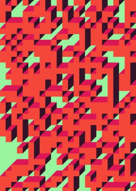 Edward Zajec 'in 1971' deki Il Cubo 'sunun uygulanması. Esasen 8 taştan oluşan bir Truchet fayans seti ve yerleştirme sanatı illüstrasyonu için kurallar