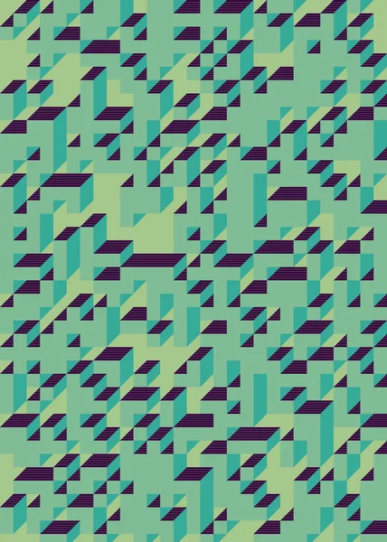 Edward Zajec 'in 1971' deki Il Cubo 'sunun uygulanması. Esasen 8 taştan oluşan bir Truchet fayans seti ve yerleştirme sanatı illüstrasyonu için kurallar