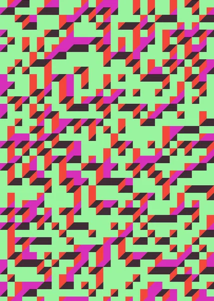 Edward Zajec 'in 1971' deki Il Cubo 'sunun uygulanması. Esasen 8 taştan oluşan bir Truchet fayans seti ve yerleştirme sanatı illüstrasyonu için kurallar